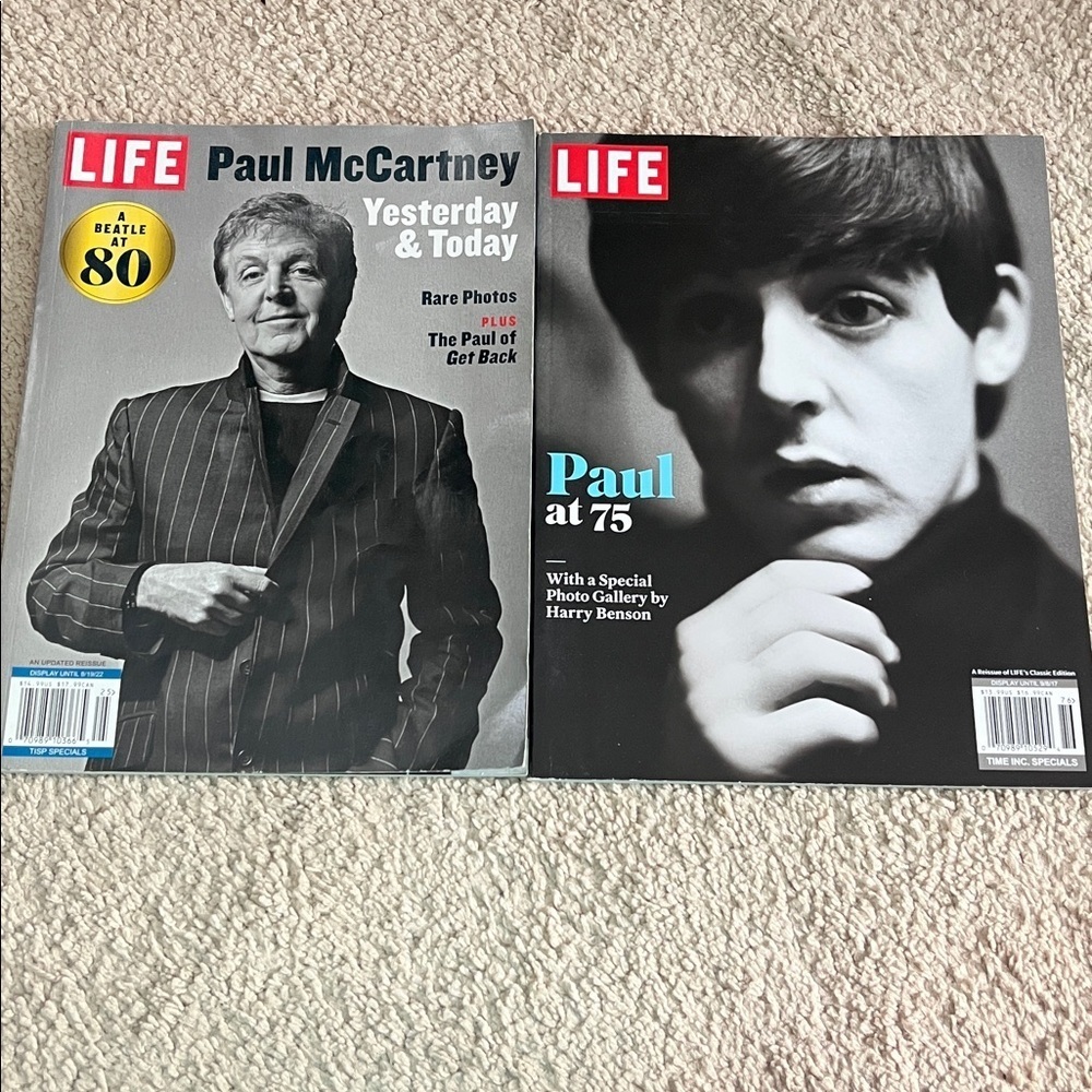Two Life Magazines - Paul McCartney A Beatles at 80 & Paul at 75
